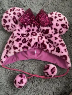ディズニー ミニー ファンキャップ ヒョウ柄 ピンク
