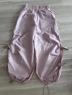 nemne サイドリボン カーゴパンツ ピンク Sのサムネイル