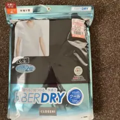 CLOSSHI メンズ 半袖V首 2枚組 4L FIBER DRY