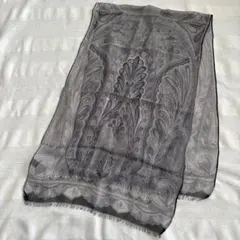 イタリア製　エトロ　シルク　ストール　ペイズリー　ETRO グレー系
