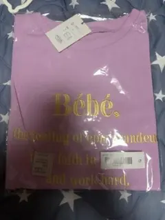 Bébé ロゴ刺繍 半袖Tシャツ ライトピンク F