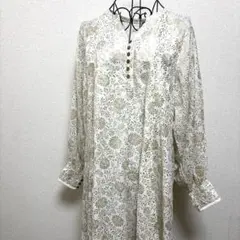 ヌキテパ　ゴールドフラワー ロングワンピース 浜島直子さんコラボ M コットン ne Quittez pas（ヌキテパ）】スタイリスト佐藤佳菜子さんとモデル浜島