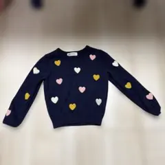 H&M ネイビー ハート柄 ニットセーター 98/104