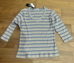 Lake Moraine 日本製 七分袖シャツ ボーダー (M−L)