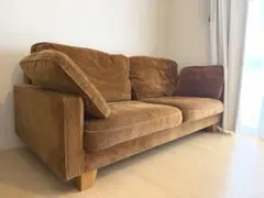 美品】ANTRY GINO SOFA 3P ソファ コーデュロイ ブラウン - メルカリ