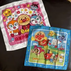 アンパンマンのタオル、ハンカチ２枚セット