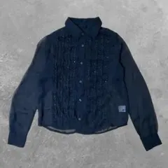 【美品】mystic シースルーブラウス シンプル おしゃれ 黒　y2k