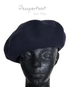 【PASSEPARTOUT】ウール100％ベレー帽男女兼用フリーサイズネイビー