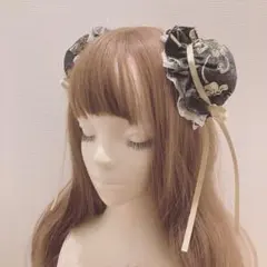 チャイナ　シニヨンキャップ 黒金