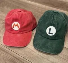 マリオとルイージのヴィンテージ風キャップ2個セット