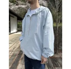AURALEE FINX POLYESTER STRIPE HOODED ZIP - メルカリ