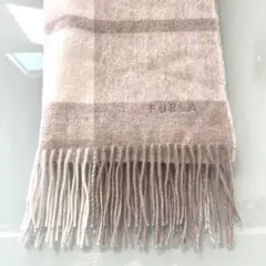 FURLA チェック柄　マフラー ベージュ系 未使用品