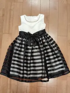 matherways 120cm 子供　フォーマル　ドレス 白 黒 ワンピース