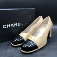 M3933 CHANEL シャネル ココマーク バイカラー パンプス 36