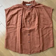 リネンブレンドフリルブラウス　 COMPTOIR DES COTONNIERS