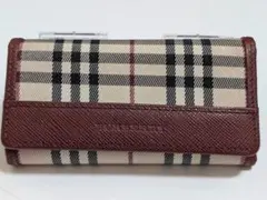 BURBERRY バーバリー ノバチェック 5連キーケース ボルドー レザー美品