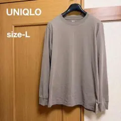ユニクロ エアリズムコットンUVカットクルーネックＴ ベージュ L 433839