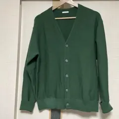 GU ウォッシャブルニットカーディガン 緑