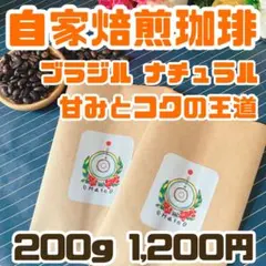 【自家焙煎】ブラジル100% ナッツ香るまろやかコーヒー豆 200gのサムネイル