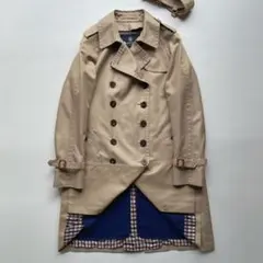 【紺ライナー付】アクアスキュータム UK8 ベージュ トレンチコート