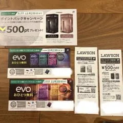 evo サンプルたばこ引換券　3枚セット プルームオーラ値引き券