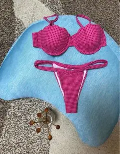 ピンクチェック セパレート水着