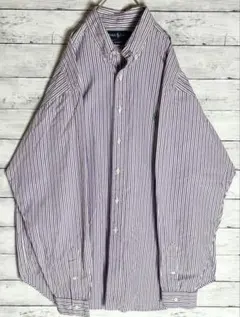 希少✨ ラルフローレン BDシャツ ボタンダウンシャツ ストライプシャツ 紫