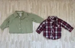 baby GAP グリーンチェック 長袖シャツ 6-12ヶ月