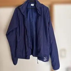PUMA フード付きナイロンジャケット L ネイビー
