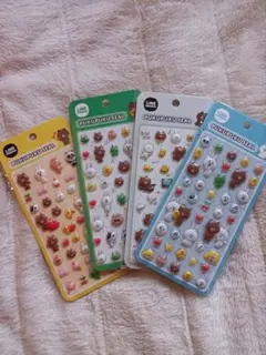 ラインフレンズ LINEFRIENDS　ぷくぷくシール 4種セット