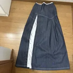 デニム サイドスリット ロングスカート