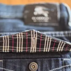 極美品　バーバリーブラックレーベル デニム ウエスト79 裏地ノバチェック