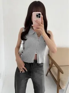 GRL ラメニットベスト