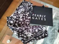 PEARLY GATES鹿の子ダンボールボンディング ギザ星柄ノータックパンツL