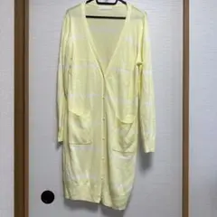 CECIL McBEE イエロー ストライプ ロングカーディガン