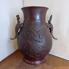 銅製装飾 銅製 高岡銅器？　花器29.5cm 花瓶　華道