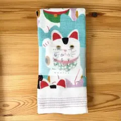 kontex 布ごよみ タオルてぬぐい うすながるいいい 招き猫