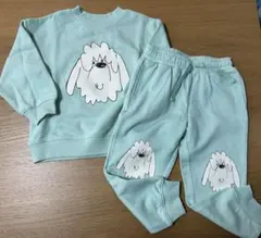 新品　h&m トレーナー　スウェット　上下セット　犬　子ども服