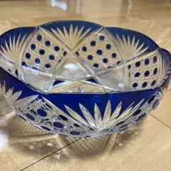 江戸切子 鉢 ボウル 青色 伝統工芸品 - メルカリ