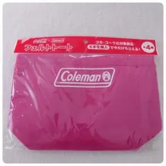 【未使用】Coleman　コカ・コーラ　フェルトトート　トートバッグ　ピンク