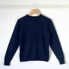 L*u様 【早い者勝ち・良品】無印良品 ウールクルーネックセーターニット 紺 X