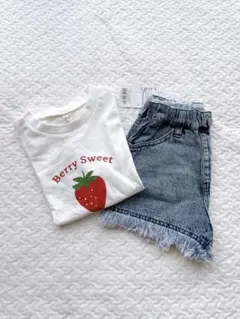 新品　Tシャツとデニムショートパンツのセット 110cm