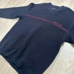 TOMMYHILFIGER フリース 黒 紺 トレーナー　古着　ブランド　ロゴ