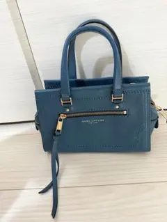 MARC JACOBS クロコ型押し レザーハンドバッグ ライトブルー - メルカリ