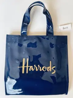 【Harrods】ハロッズ 未使用 タグ付トートバッグ S ブルー
