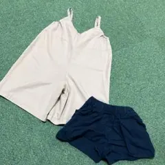 まとめ売り　女の子　ズボン　パンツ　サロッペ　ボトム　お洒落　2点セット　80