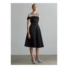 LADYチュールエンブロイダリーアシンメトリードレス