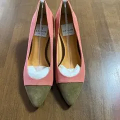 ランバンオンブルー　ピンクとオリーブグリーンのパンプス　23cm 新品、未使用