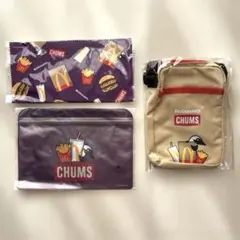 マクドナルド　チャムス　福袋　ショルダーバック　ジッパーバック　クリーナークロス