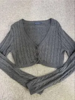 Brandy Melville ケーブルニット カーディガン グレー